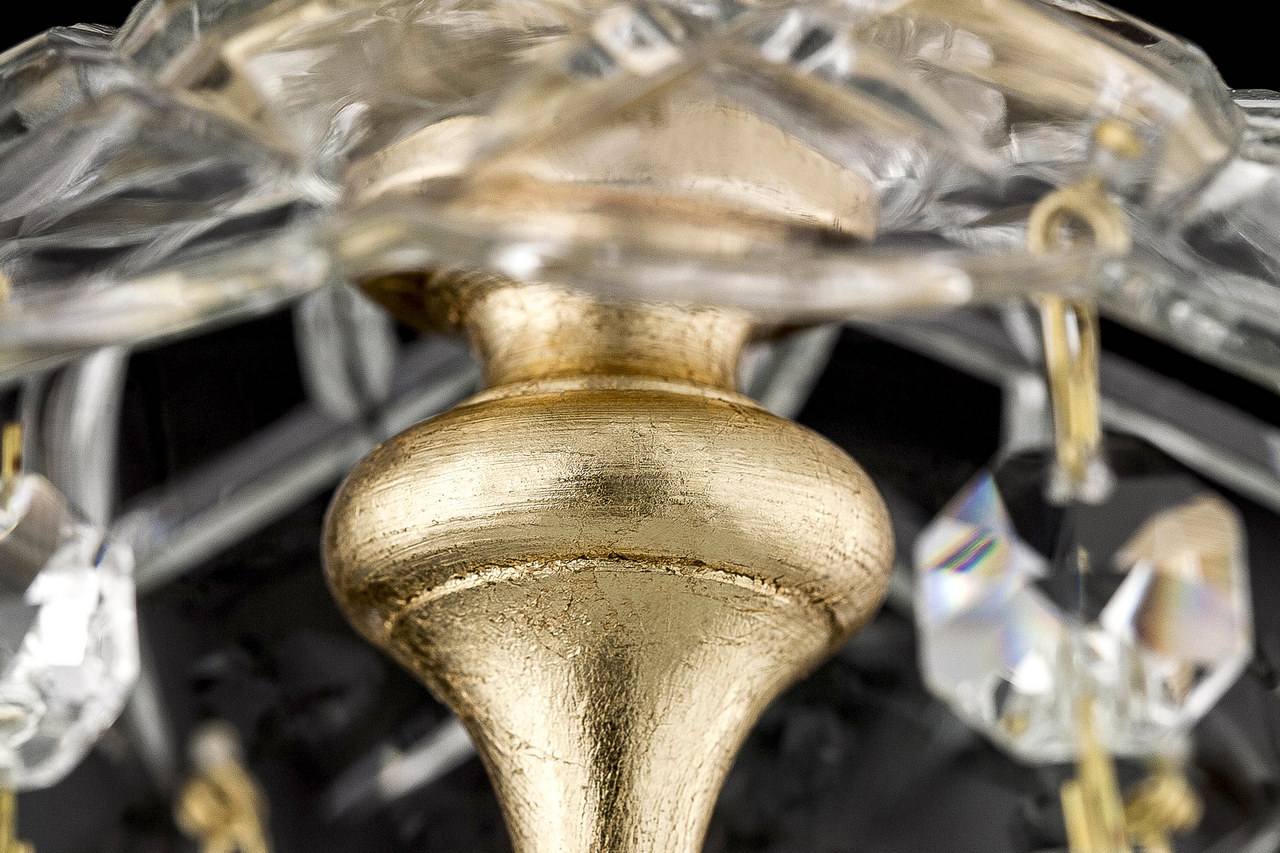 Chandeliers Olympia Olympia 104/CH 6 gold leaf-crystal chandelier Macro 2