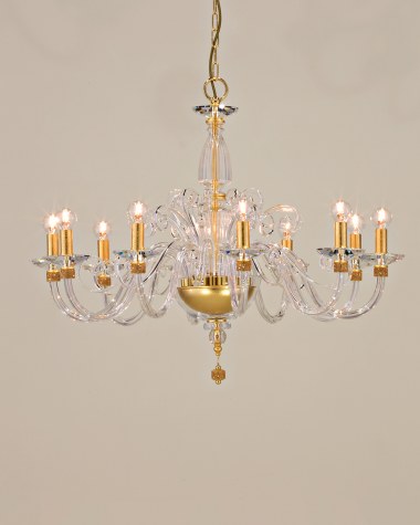 Chandeliers Kassandra Kassandra 101/CH 10 gold leaf-crystal chandelier