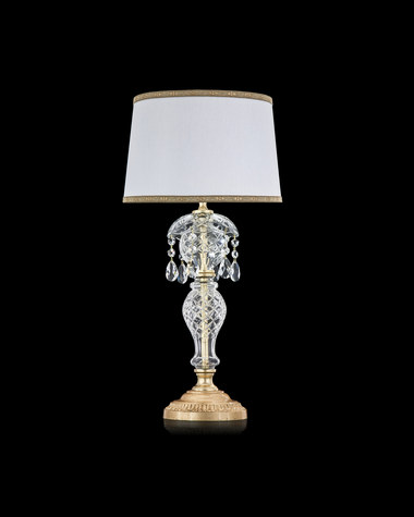 Table Lamps Olympia Olympia 104/LM gold leaf-crystal table lamp-pvc white gold shade