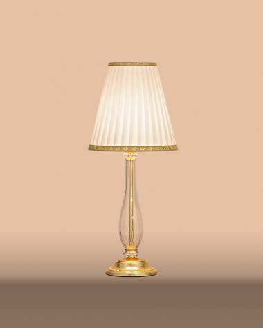 Table Lamps Melina Melina 110/LM gold leaf-crystal table lamp-fabric beige shade