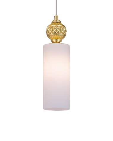 Pendant Lights Nefeli Nefeli 111/S 2 gold leaf-white crystal pendant light