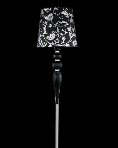 Floor Lamps Leonie Leonie 112/FL chrome-black-crystal floor lamp-pvc silver leaf black shade