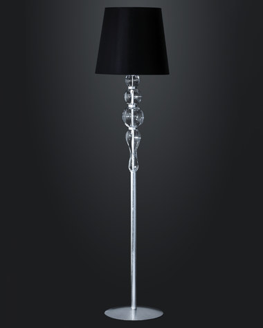 Floor Lamps Amanda Amanda 118/FL silver leaf-crystal floor lamp-pvc black chrome shade