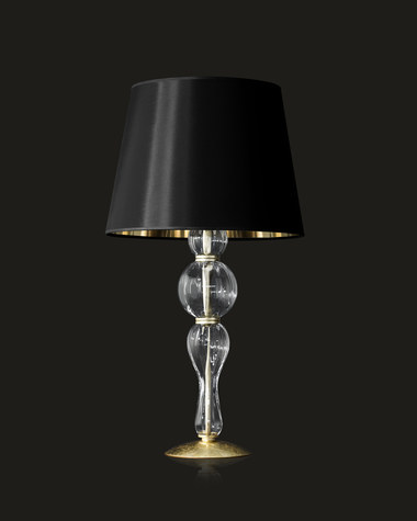 Table Lamps Amanda Amanda 118/LG gold leaf-crystal table lamp-pvc black gold shade