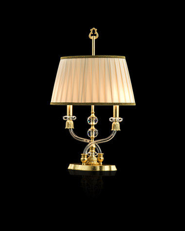 Table Lamps Elizabeth Elizabeth 125/LM gold leaf-crystal table lamp-fabric beige shade