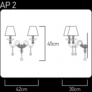 Stellina 102/AP 2 gold leaf-crystal-pvc white gold shade Wall Lamps Stellina design