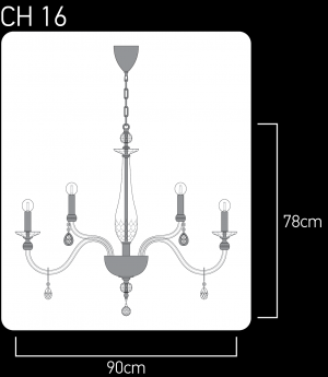 Melina 110/CH 16 chrome-dark blue-crystal chandelier Chandeliers Melina design