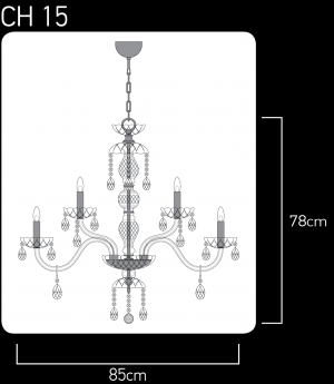 Olympia 104/CH 15 chrome-crystal chandelier Chandeliers Olympia design