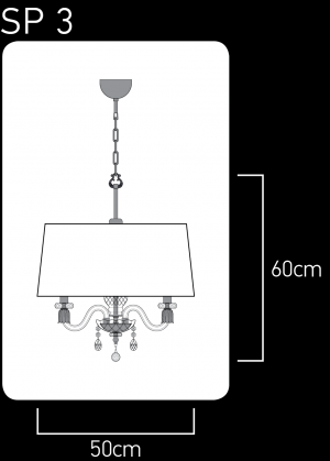 Mirsini 105/SP 5 silver leaf-black-crystal pendant light-organdy black shade Pendant Lights Mirsini design