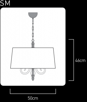 Dafne 109/SM silver leaf-crystal pendant light-pvc black chrome shade Pendant Lights Dafne design