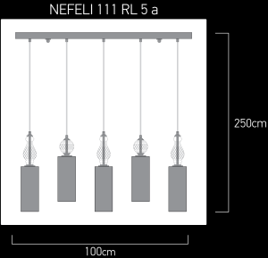 Nefeli 111/RL 5 black-honey crystal pendant linear light Linear Chandelier Nefeli design