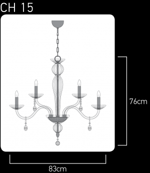 Leonie 112/CH 15 gold leaf-white-crystal chandelier Chandeliers Leonie design