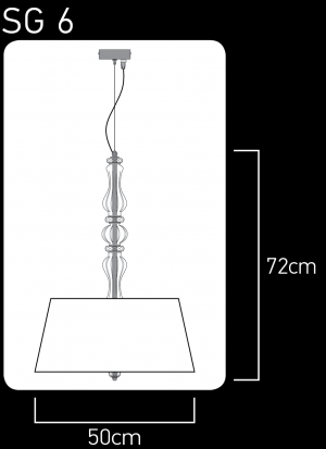 Reina 114/SG 6 chrome-crystal pendant light-pvc black chrome shade Pendant Lights Reina design