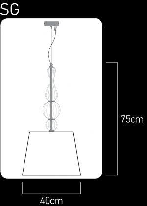 Amanda 118/SG 6 silver leaf-crystal pendant light-pvc black chrome shade Pendant Lights Amanda design