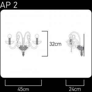 Venere 122/AP 3 gold leaf-crystal wall lamp Wall Lamps Venere design