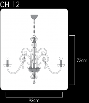 Elizabeth 125/CH 12 chrome-crystal chandelier Chandeliers Elizabeth design