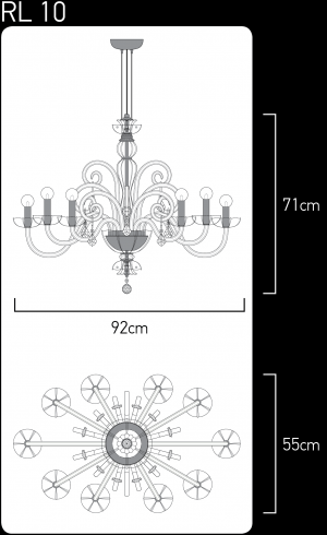 Elizabeth 125/RL 10 gold leaf-crystal linear chandelier Linear Chandelier Elizabeth design