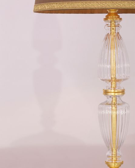 Table Lamps Kassandra Kassandra 101/LG gold leaf-crystal table lamp-fabric mocha shade View 2