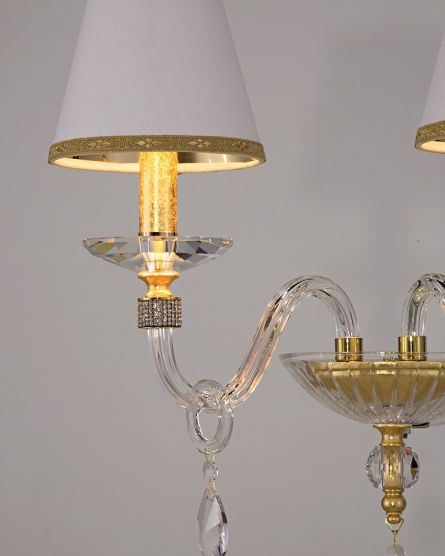 Wall Lamps Stellina Stellina 102/AP 2 gold leaf-crystal-pvc white gold shade View 3