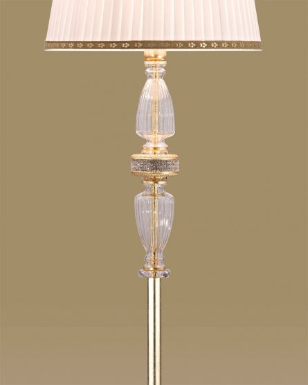 Floor Lamps Stellina Stellina 102/FL gold leaf-crystal floor lamp-fabric ivory shade View 3