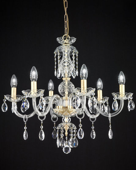 Chandeliers Olympia Olympia 104/CH 6 gold leaf-crystal chandelier View 1