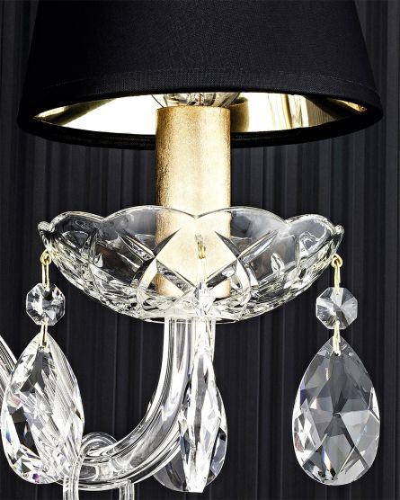 Wall Lamps Olympia Olympia 104/AP 2 gold leaf-crystal wall lamp-pvc black gold shade View 2