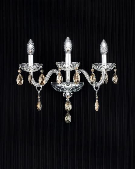 Wall Lamps Olympia Olympia 104/AP 3 chrome-crystal wall lamp View 1
