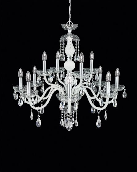 Chandeliers Olympia Olympia 104/CH 12 chrome-white-crystal chandelier