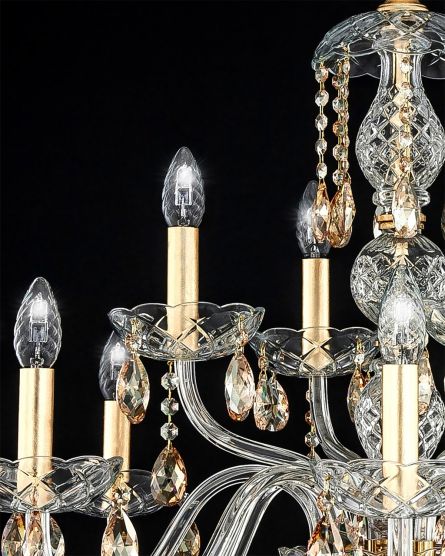 Chandeliers Olympia Olympia 104/CH 12 gold leaf-crystal chandelier View 3