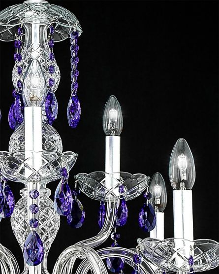 Chandeliers Olympia Olympia 104/CH 9 silver leaf-crystal chandelier View 3