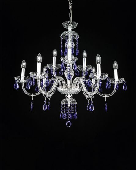 Chandeliers Olympia Olympia 104/CH 9 silver leaf-crystal chandelier View 1