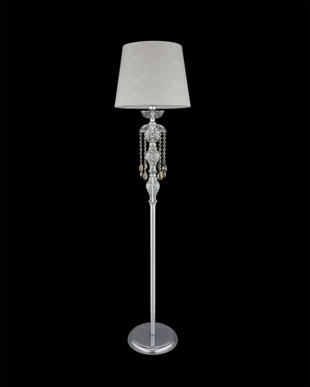 Floor Lamps Olympia Olympia 104/FL chrome-crystal floor lamp-pvc damasco shade View 1