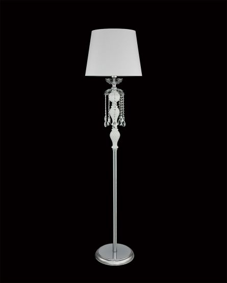 Floor Lamps Olympia Olympia 104/FL chrome-white-crystal floor lamp-pvc white shade View 1
