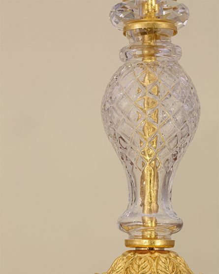 Φωτιστικά Επιτραπέζια-Πορτατίφ Mirsini Mirsini 105/LG φύλλο χρυσού-κρυστάλλινο επιτραπέζιο φωτιστικό-λαμπατέρ-organdy ivory shade Όψη 3