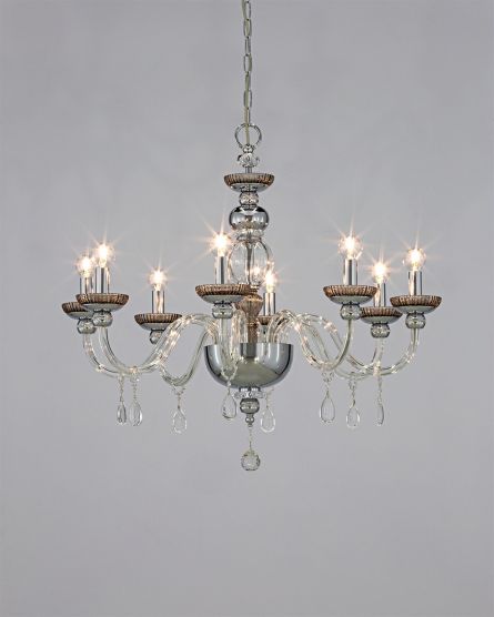 Chandeliers Juliana Juliana 108/CH 8 chrome-golden teak-crystal chandelier