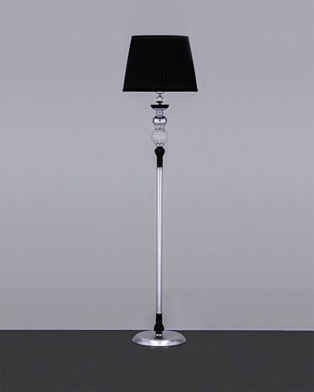 Floor Lamps Juliana Juliana 108/FL silver leaf-black-crystal floor lamp-fabric black shade