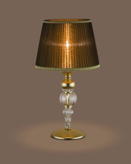 Table Lamps Juliana Juliana 108/LG gold leaf-crystal table lamp-organdy bronze shade
