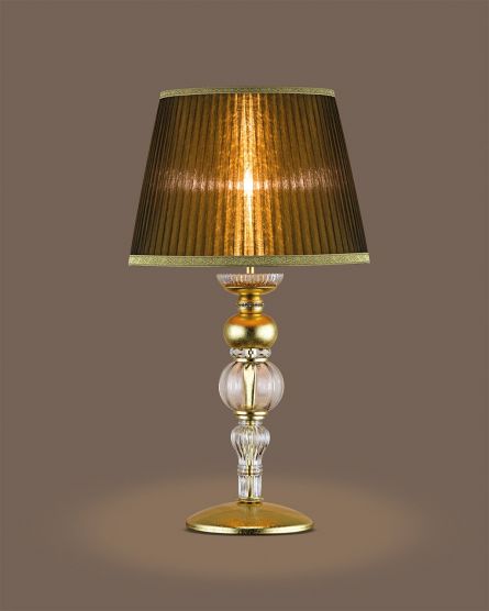 Table Lamps Juliana Juliana 108/LG gold leaf-crystal table lamp-organdy bronze shade View 1