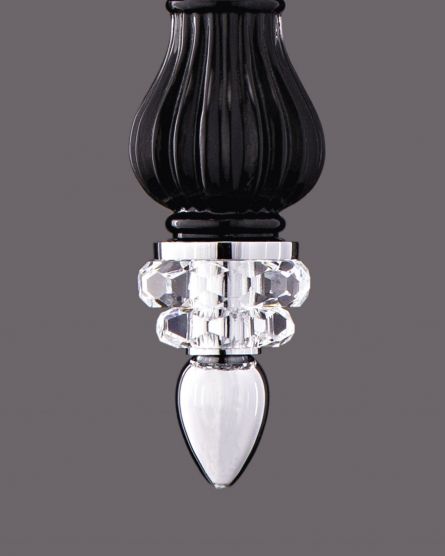 Wall Lamps Dafne Dafne 109/AP 1 chrome-black-crystal wall lamp-pvc black chrome shade View 3