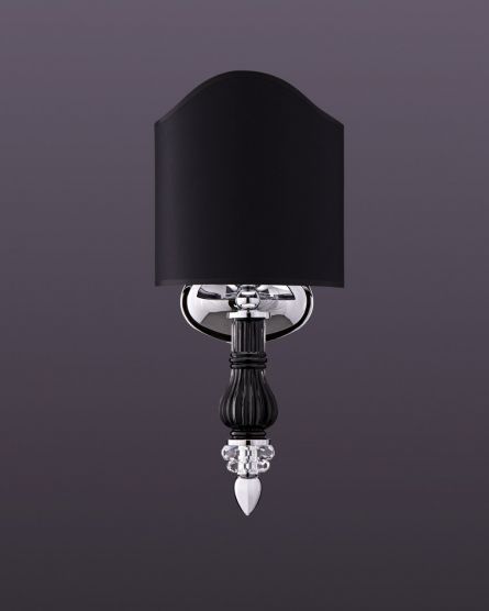 Wall Lamps Dafne Dafne 109/AP 1 chrome-black-crystal wall lamp-pvc black chrome shade View 1