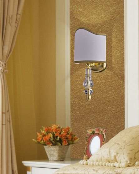 Wall Lamps Dafne Danfe 109/AP 1 gold leaf-crystal wall lamp-pvc white gold shade