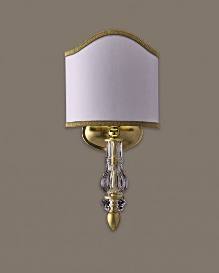 Wall Lamps Dafne Danfe 109/AP 1 gold leaf-crystal wall lamp-pvc white gold shade View 1