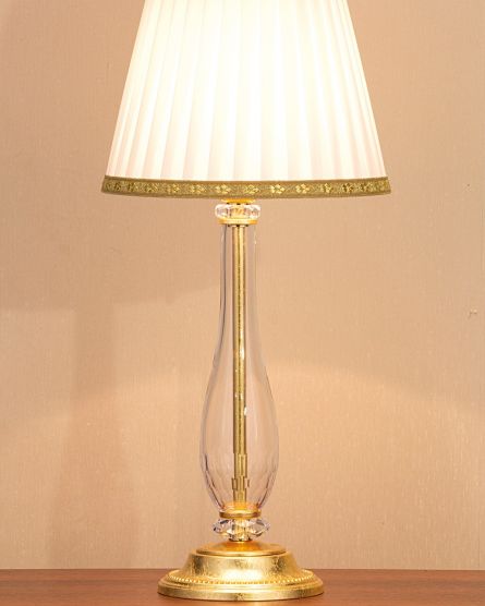 Table Lamps Melina Melina 110/LM gold leaf-crystal table lamp-fabric beige shade View 2