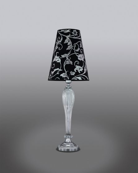 Table Lamps Leonie Leonie 112/LG chrome-crystal table lamp-pvc silver leaf black shade View 1