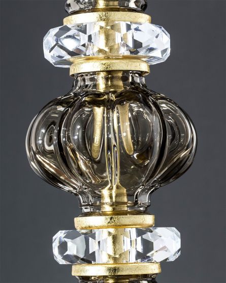 Table Lamps Reina Reina 114/LG gold leaf-golden teak-crystal table lamp-pvc black gold shade View 2