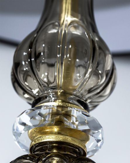 Table Lamps Reina Reina 114/LG gold leaf-golden teak-crystal table lamp-pvc black gold shade View 3