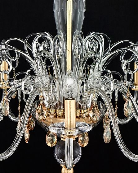 Chandeliers Contessa Contessa 120/CH 10 gold leaf-crystal chandelier View 2