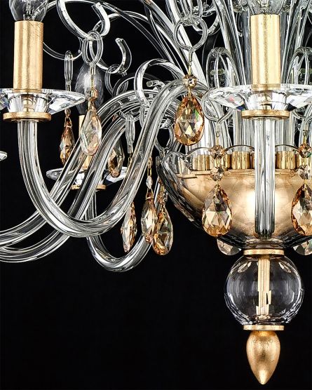 Chandeliers Contessa Contessa 120/CH 10 gold leaf-crystal chandelier View 3