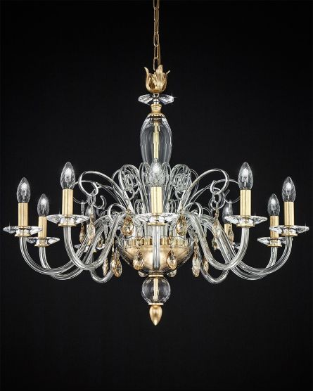 Chandeliers Contessa Contessa 120/CH 10 gold leaf-crystal chandelier View 1