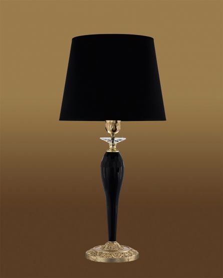Table Lamps Contessa Contessa 120/LG gold leaf-black-crystal table lamp-pvc black gold shade